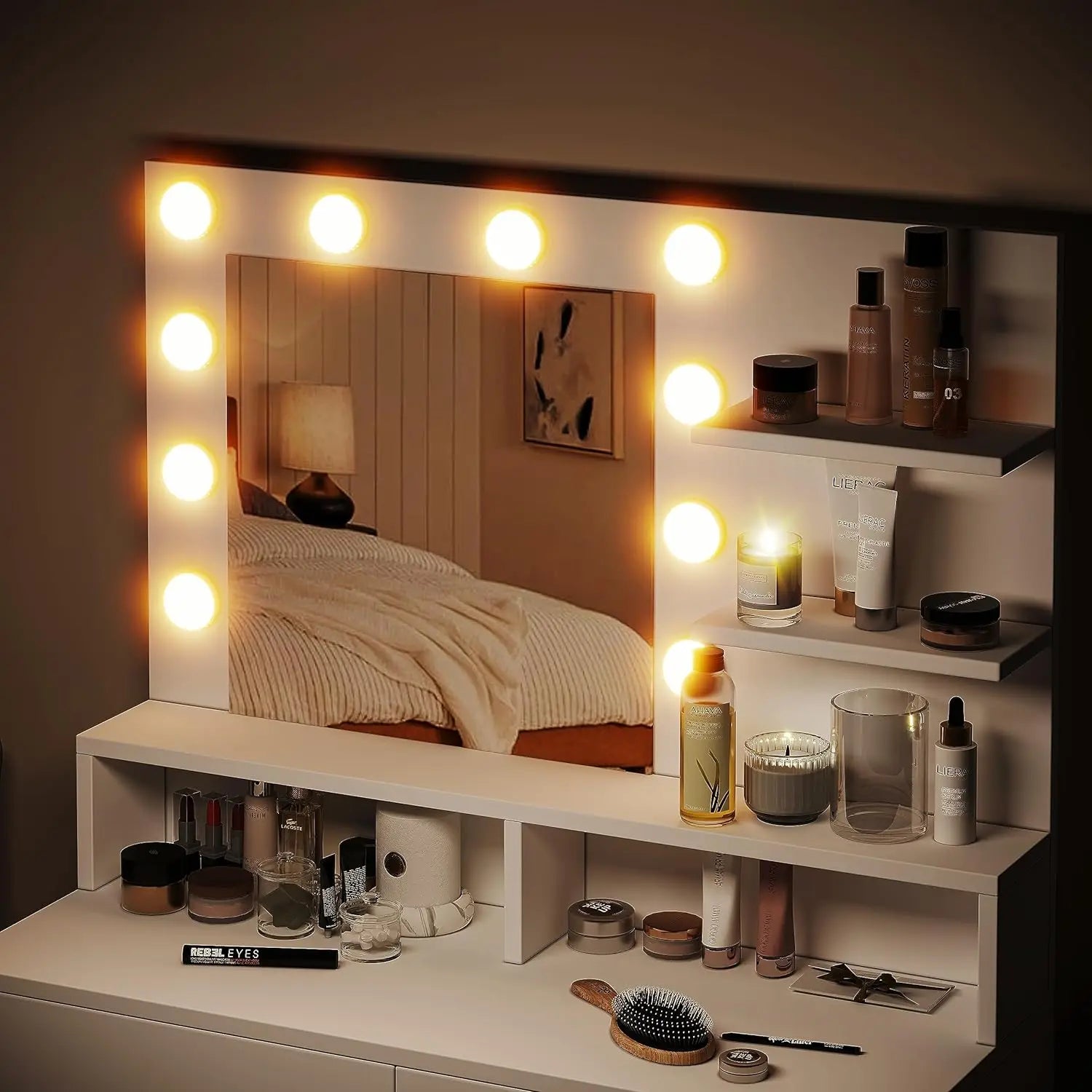 , Makeup Vanity Desk with Drawers - Treva's Designs