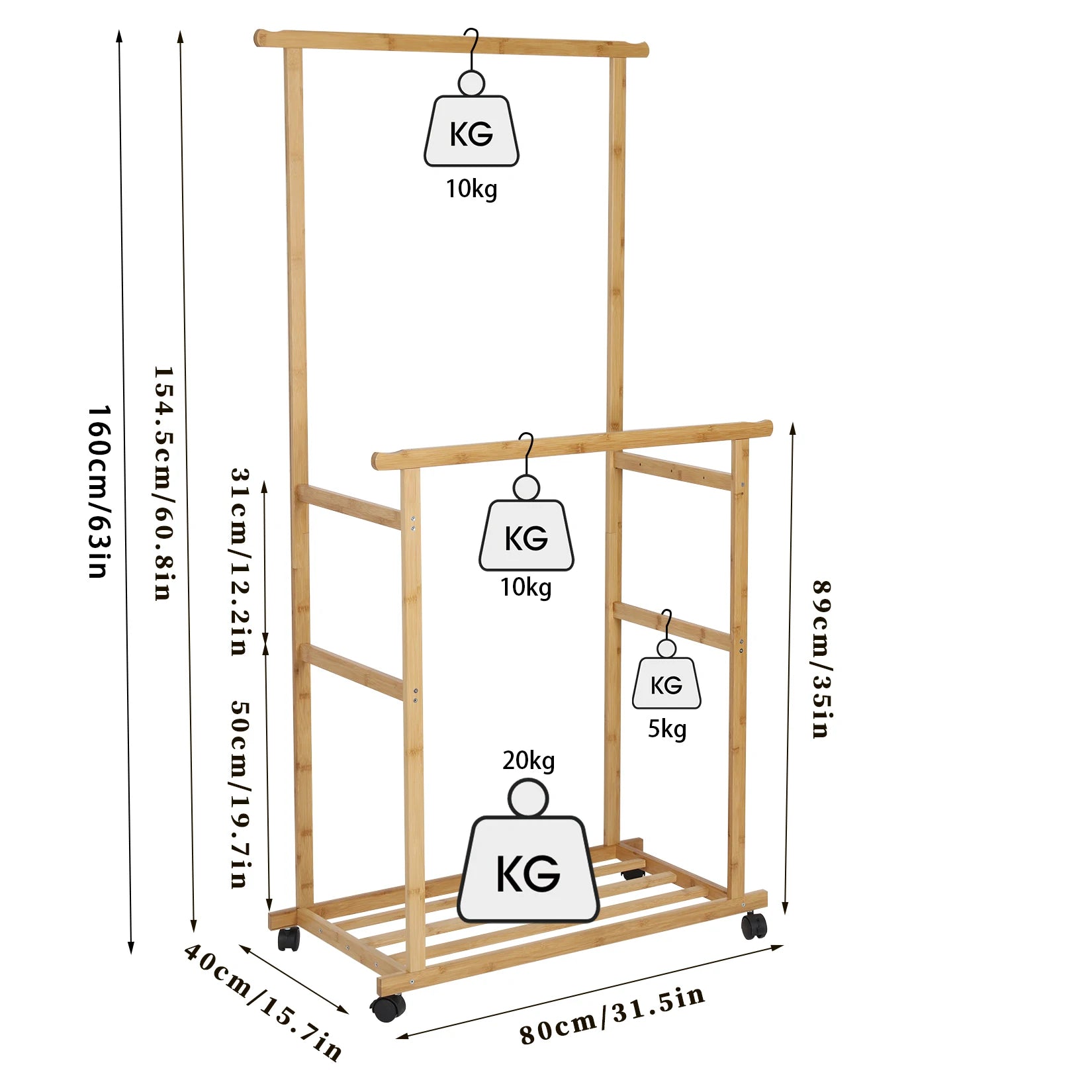 Bamboo Garment Rack - Treva's Designs