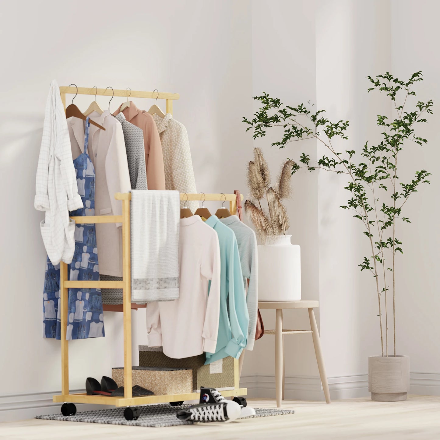 Bamboo Garment Rack - Treva's Designs