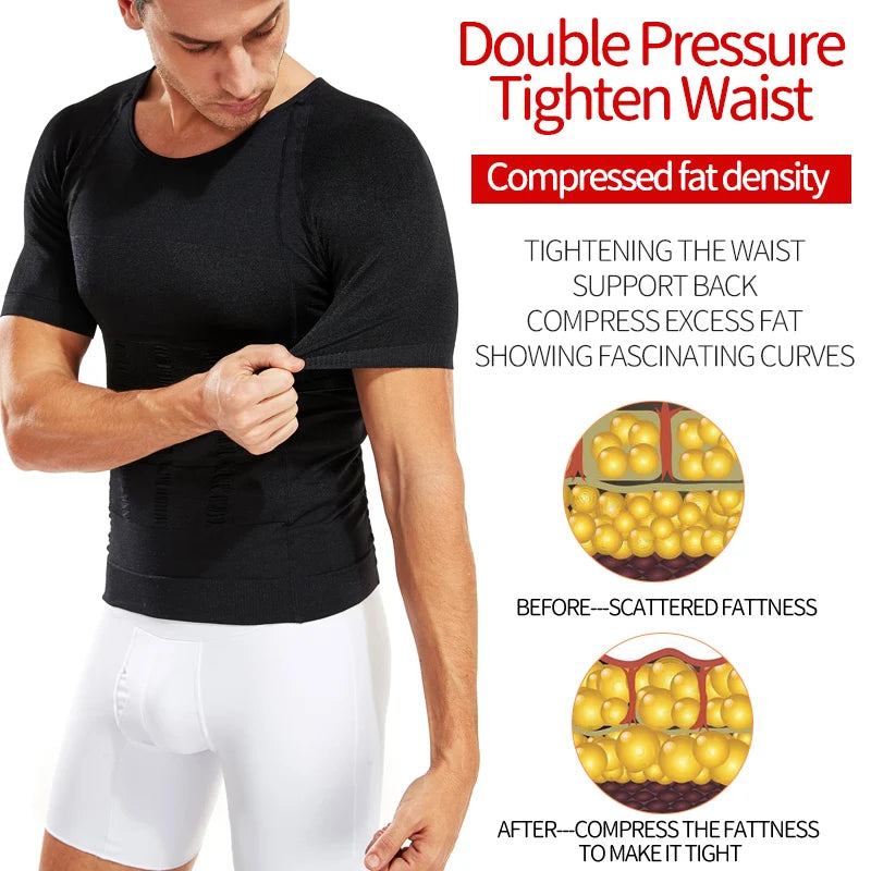 Men Slimming Body Shaper Compression Shirt Gynecomastia Slim Shapewear Belly Shapers Tummy Reducing Tops Waist Trainer Shapewear - Treva's Designs