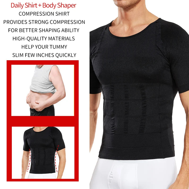 Men Slimming Body Shaper Compression Shirt Gynecomastia Slim Shapewear Belly Shapers Tummy Reducing Tops Waist Trainer Shapewear - Treva's Designs