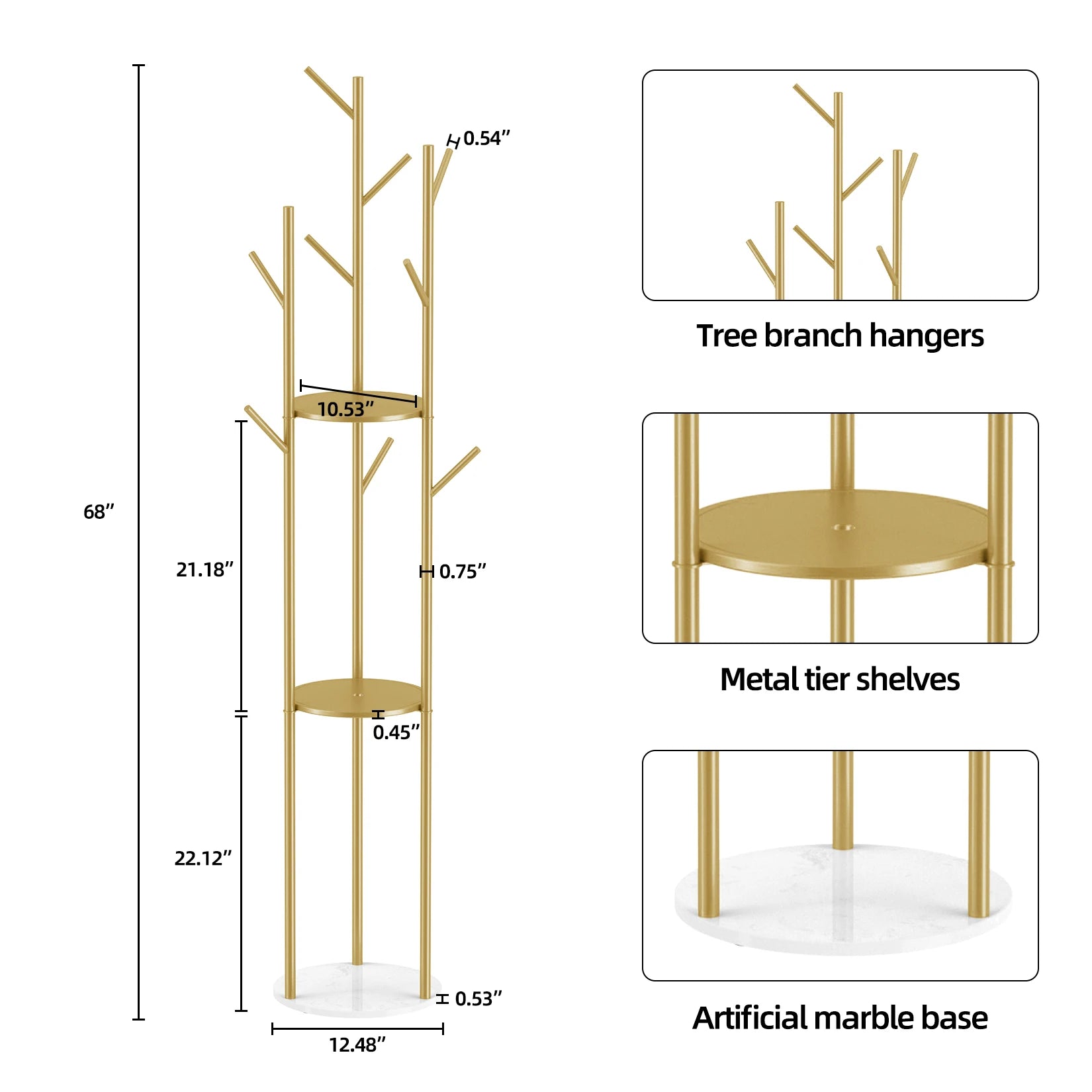 Marble Metal Coat Rack - Treva's Designs